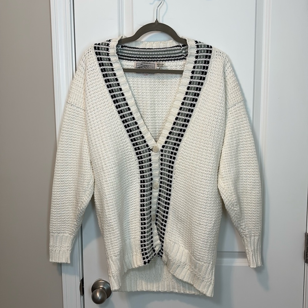 DONEGAL II Jamie Burns Cardigan Sweater Men Hand Loomed Ireland Cotton